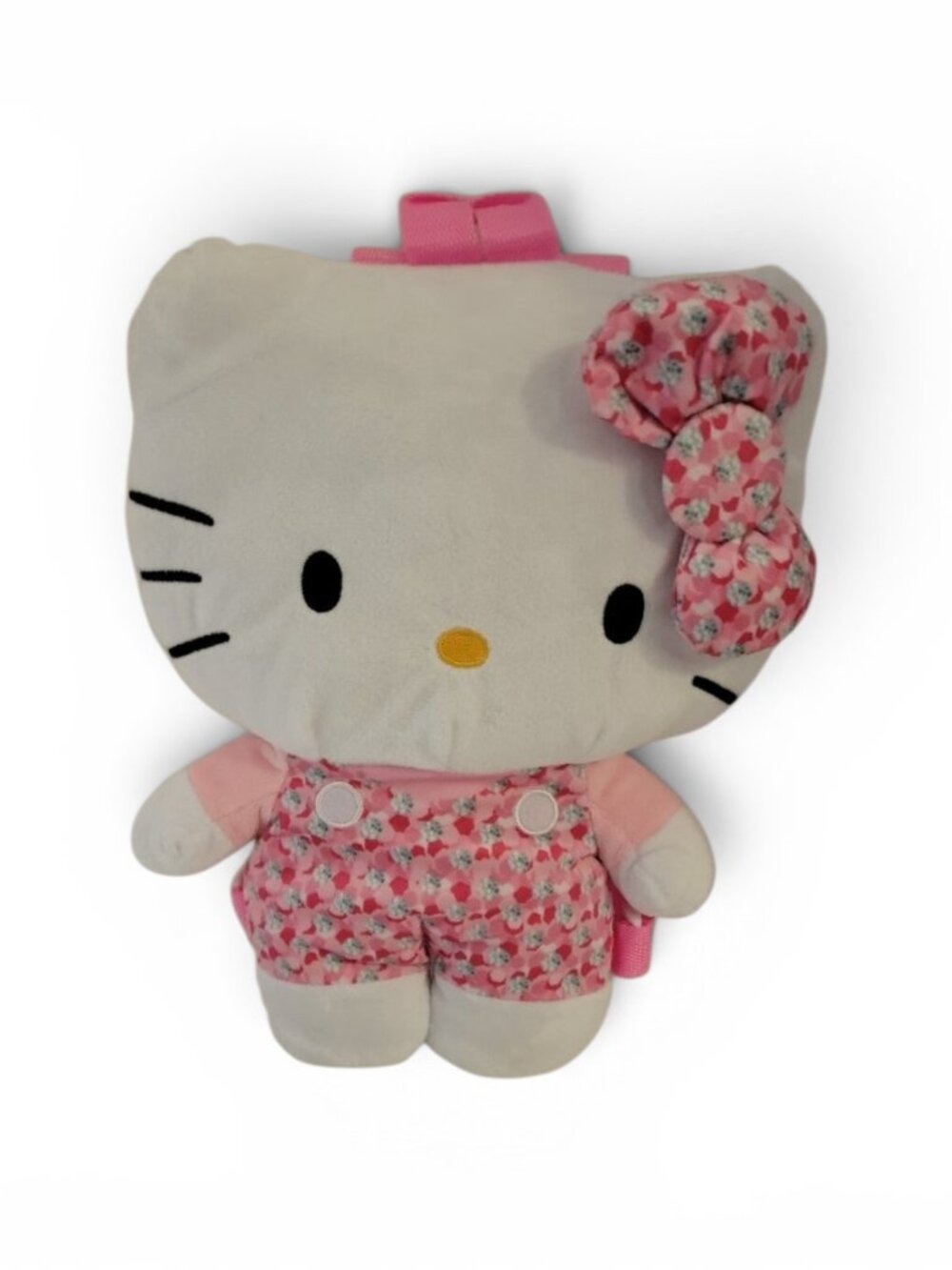 Hello Kitty Plush Backpack 15” Pink Floral Sanrio Kawaii Stuffed Animal Bag Cute